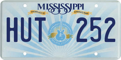 MS license plate HUT252