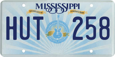 MS license plate HUT258