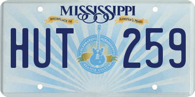 MS license plate HUT259