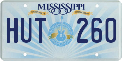 MS license plate HUT260