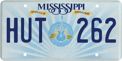 MS license plate HUT262