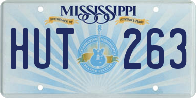 MS license plate HUT263