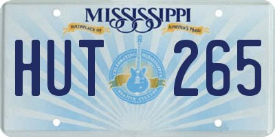 MS license plate HUT265