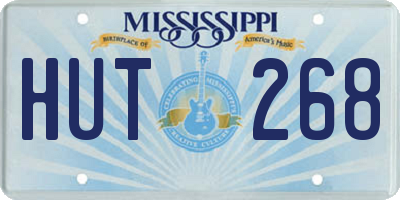 MS license plate HUT268