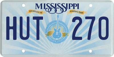 MS license plate HUT270