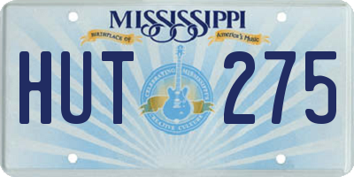 MS license plate HUT275