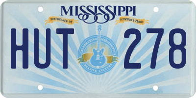 MS license plate HUT278