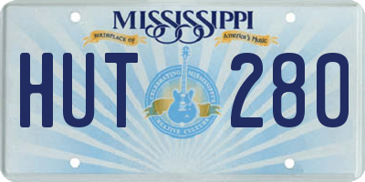 MS license plate HUT280