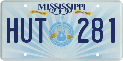MS license plate HUT281