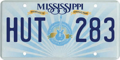 MS license plate HUT283