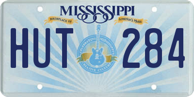 MS license plate HUT284