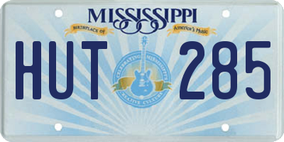 MS license plate HUT285