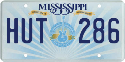 MS license plate HUT286