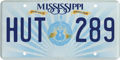 MS license plate HUT289