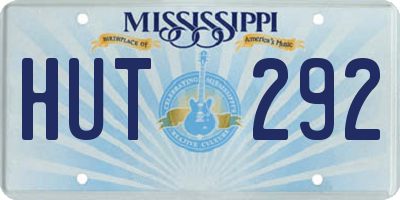 MS license plate HUT292