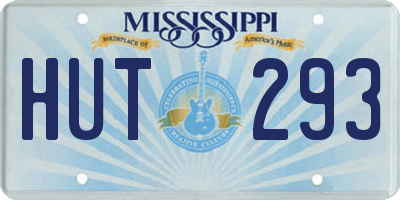 MS license plate HUT293