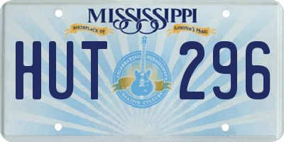 MS license plate HUT296