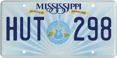 MS license plate HUT298