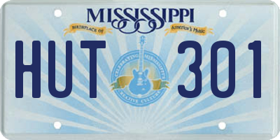 MS license plate HUT301