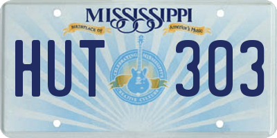 MS license plate HUT303