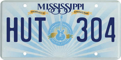 MS license plate HUT304