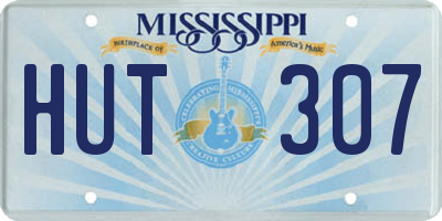 MS license plate HUT307
