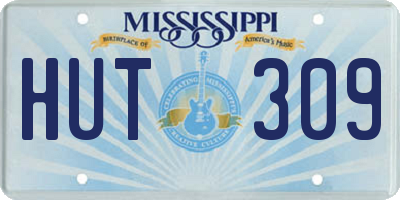 MS license plate HUT309