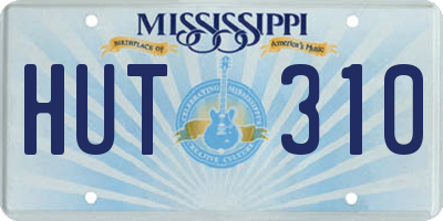 MS license plate HUT310