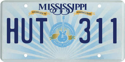 MS license plate HUT311