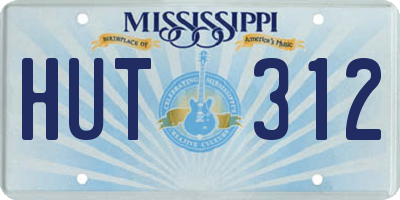 MS license plate HUT312