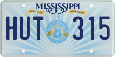 MS license plate HUT315