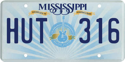 MS license plate HUT316