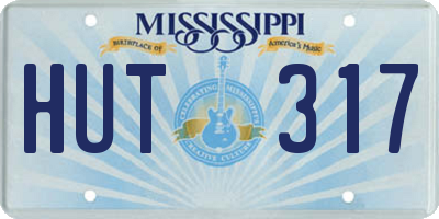 MS license plate HUT317