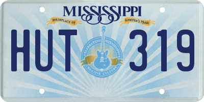 MS license plate HUT319