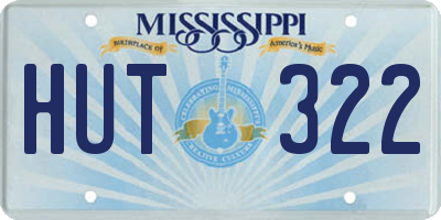 MS license plate HUT322