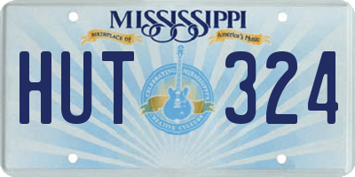 MS license plate HUT324