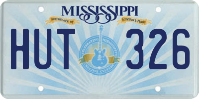 MS license plate HUT326