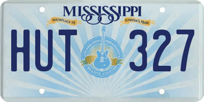 MS license plate HUT327