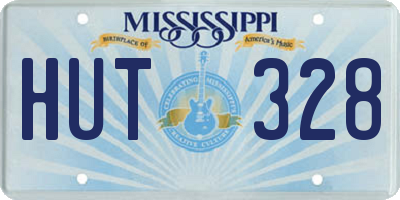 MS license plate HUT328
