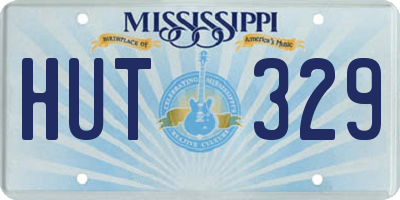 MS license plate HUT329