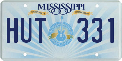 MS license plate HUT331