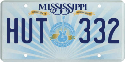 MS license plate HUT332