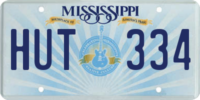 MS license plate HUT334