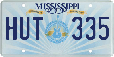 MS license plate HUT335