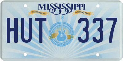 MS license plate HUT337
