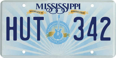 MS license plate HUT342