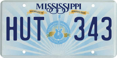 MS license plate HUT343
