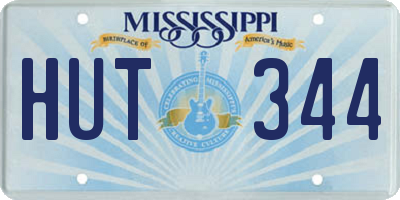 MS license plate HUT344