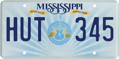 MS license plate HUT345