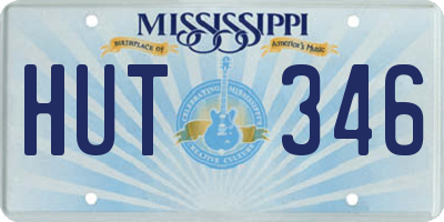MS license plate HUT346
